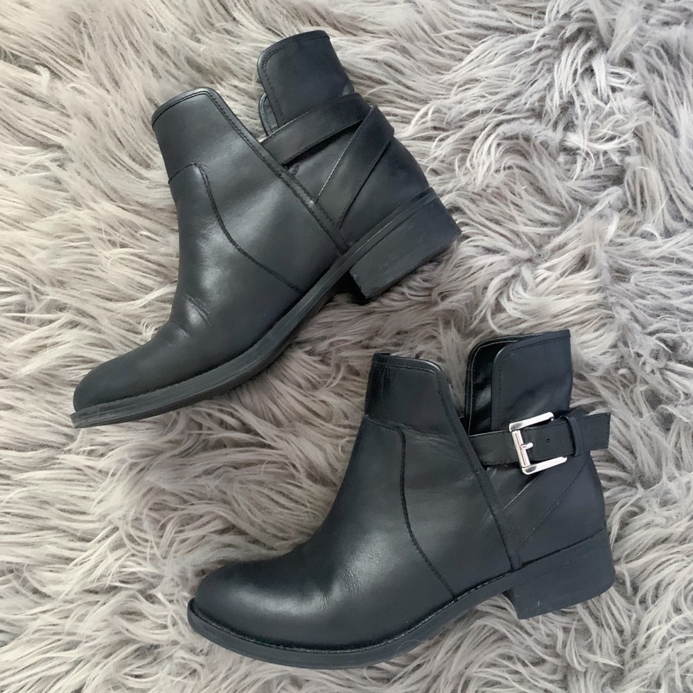 Black Leather Booties